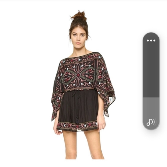 Free People Dresses & Skirts - Free people frida black with embroidery small whimsical dark fairy boho